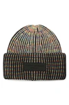 Kurt Geiger Marled Rib Beanie In Black Marl