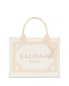 Balmain B-army Small Shopper Shoulder Bag In Cream Multi/gold