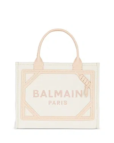 Balmain B-army Small Shopper Shoulder Bag In Cream Multi/gold