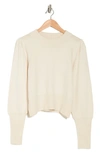 FRENCH CONNECTION BABYSOFT BALLOON SLEEVE CROP SWEATER