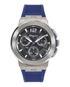 Ferragamo F-80 Titanium Tech Silicone Watch In Silver