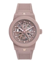 Ferragamo F-80 Skeleton Ecoceramic Automatic Watch In Gold