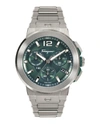 Ferragamo F-80 Titanium Tech Bracelet Watch Man Wrist Watch Grey Size Onesize Stainless Steel In Green