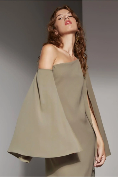 C/meo Collective Beyond Me Full Length Dress In Khaki