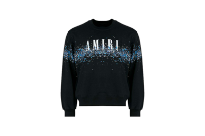 Pre-owned Amiri Crystal Splash Logo Sweatshirt Black/blue