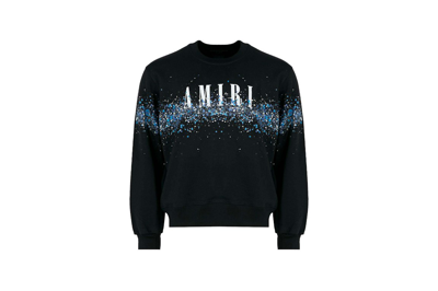 AMIRI Crystal Splash Logo Sweatshirt Black/Blue Men's - US