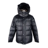 AQUASCUTUM AQUASCUTUM ELEGANT BLACK PADDED JACKET WITH REMOVABLE MEN'S HOOD