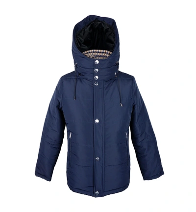 Aquascutum Elegant Blue  Jacket With Removable Men's Hood