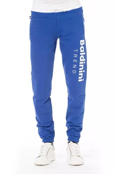Baldinini Trend Elegant Fleece Sport Pants - Lace-up & Logo Men's Detail In Blue
