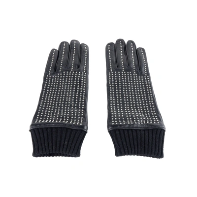 Cavalli Class Elegant Black Leather Men's Gloves