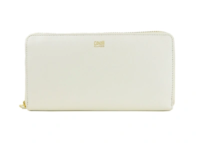 Cavalli Class Elegant White Calfskin Leather Women's Purse