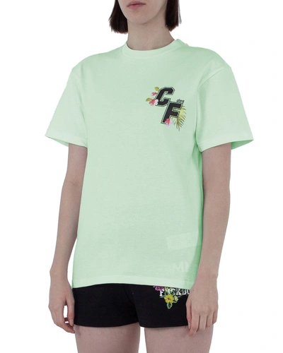 Comme Des Fuckdown Chic Logo Crew Neck Tee In Lush Women's Green