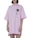 COMME DES FUCKDOWN COMME DES FUCKDOWN CHIC PINK COTTON T-SHIRT DRESS WITH UNIQUE WOMEN'S PRINT