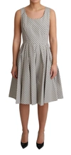 Dolce & Gabbana Beige Polka Dotted Cotton A-line Dress In Beige