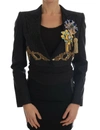 Dolce & Gabbana Black Crystal Fairy Tale Blazer Jacket In Multicolor