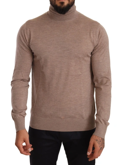 Dolce & Gabbana Cashmere Turtleneck Pullover Men's Sweater In Brown