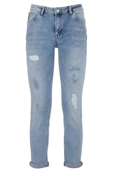 Imperfect Cotton Elasticized Jeans & Trouser In Blue