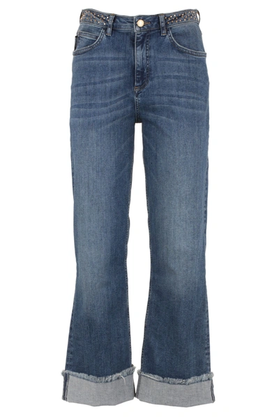 Imperfect Studs On Waist  Jeans & Pant In Blue
