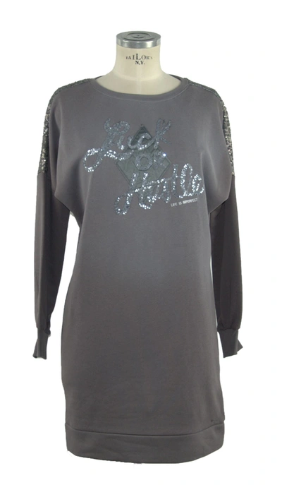 IMPERFECT IMPERFECT CHIC LONG SLEEVE SWEATSHIRT DRESS IN WOMEN'S GRAY