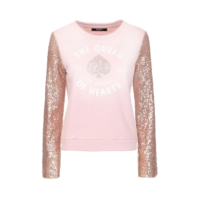 Imperfect Crew Neck Long Sleeve Jumper In Pink