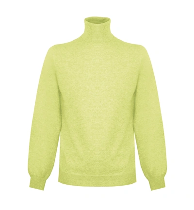 Malo Elegant High Neck Yellow Cashmere Men's Sweater