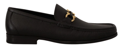 Ferragamo Calf Leather Moccasins Loafers Men's Shoes In Black
