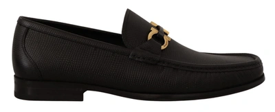 Ferragamo Calf Leather Moccasins Loafers In Black