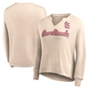 FANATICS FANATICS BRANDED CREAM ST. LOUIS CARDINALS GO FOR IT WAFFLE KNIT LONG SLEEVE NOTCH NECK T-SHIRT