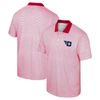 Colosseum Men's  White, Cardinal Arkansas Razorbacks Print Stripe Polo Shirt In White