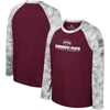 COLOSSEUM YOUTH COLOSSEUM MAROON/CAMO MISSISSIPPI STATE BULLDOGS OHT MILITARY APPRECIATION DARK STAR RAGLAN LO