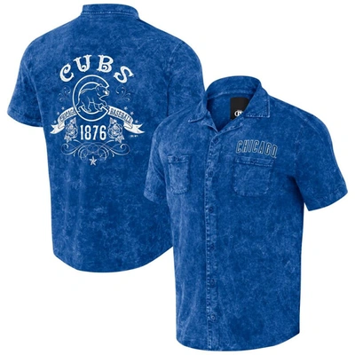 Darius Rucker Collection By Fanatics Royal Chicago Cubs Denim Team Colour Button-up Shirt