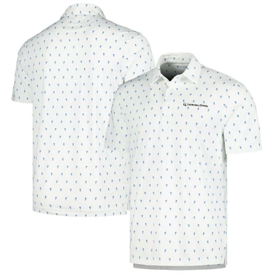 Full Turn Men's White Churchill Downs The Whichway Print Polo Shirt