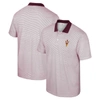 COLOSSEUM COLOSSEUM WHITE/MAROON ARIZONA STATE SUN DEVILS PRINT STRIPE POLO