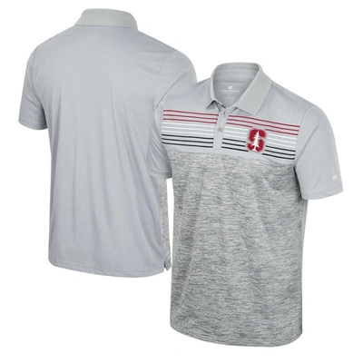 Colosseum Men's  Gray Stanford Cardinal Cybernetic Polo Shirt