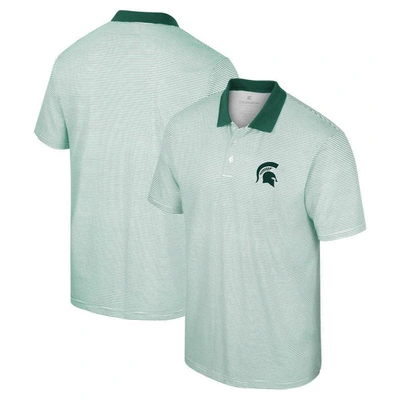 Colosseum Men's  White Michigan State Spartans Print Stripe Polo Shirt