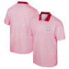 Colosseum Men's  White, Scarlet Rutgers Scarlet Knights Print Stripe Polo Shirt In White