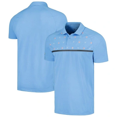 Levelwear Men's  Light Blue Chicago Cubs Sector Batter Up Raglan Polo Shirt