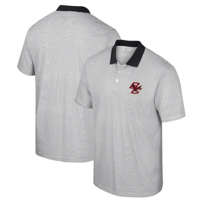 Colosseum Men's  White Boston College Eagles Print Stripe Polo Shirt