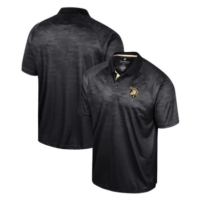 Colosseum Men's  Black Army Black Knights Honeycomb Raglan Polo Shirt