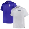 PROFILE PROFILE WHITE/ROYAL LOS ANGELES DODGERS BIG & TALL TWO-PACK SOLID POLO SET