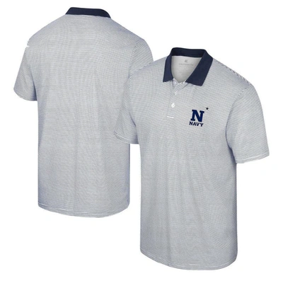 Colosseum Men's  White, Navy Auburn Tigers Print Stripe Polo Shirt In White,navy