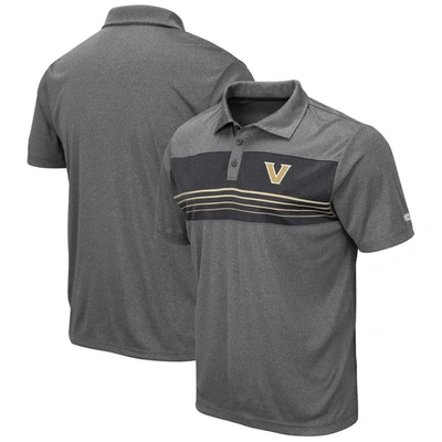 Colosseum Men's  Heather Charcoal Vanderbilt Commodores Smithers Polo Shirt
