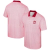 Colosseum Men's  Red Stanford Cardinal Print Stripe Polo Shirt In White