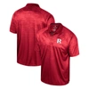 Colosseum Men's  Scarlet Rutgers Scarlet Knights Honeycomb Raglan Polo Shirt In Scarlet