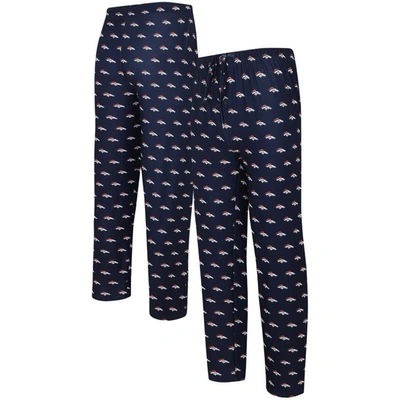 Concepts Sport Navy Denver Broncos Gauge Allover Print Knit Trousers