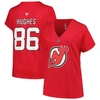 Fanatics Branded Women's Jack Hughes Red New Jersey Devils Plus Size Name Number T-shirt In Red