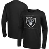 OUTERSTUFF BLACK LAS VEGAS RAIDERS SIDE DRILL LONG SLEEVE T-SHIRT