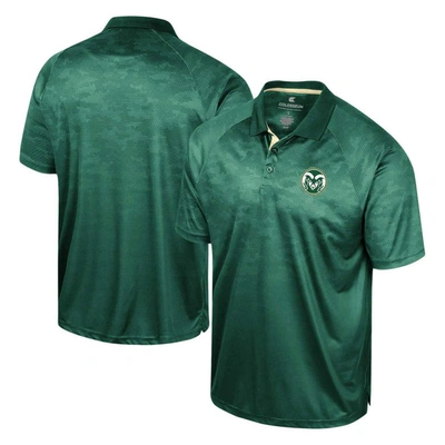 Colosseum Men's  Green Colorado State Rams Honeycomb Raglan Polo Shirt