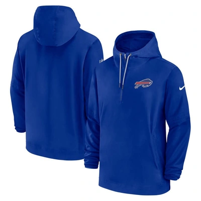 Nike Buffalo Bills Sideline Menâs  Men's Nfl 1/2-zip Hooded Jacket In Blue