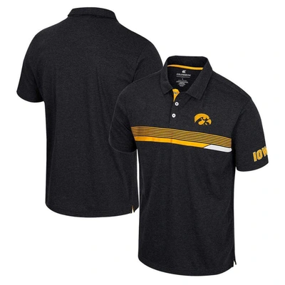 Colosseum Men's  Black Iowa Hawkeyes No Problemo Polo Shirt